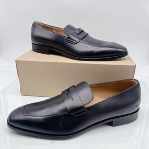 Boss Colby Men's Penny Loafers Dress Shoes Slip On Black Leather UK 12 US 12.5